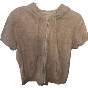 NY and Company Taupe Short Sleeve zip up hoodie. Size XL.